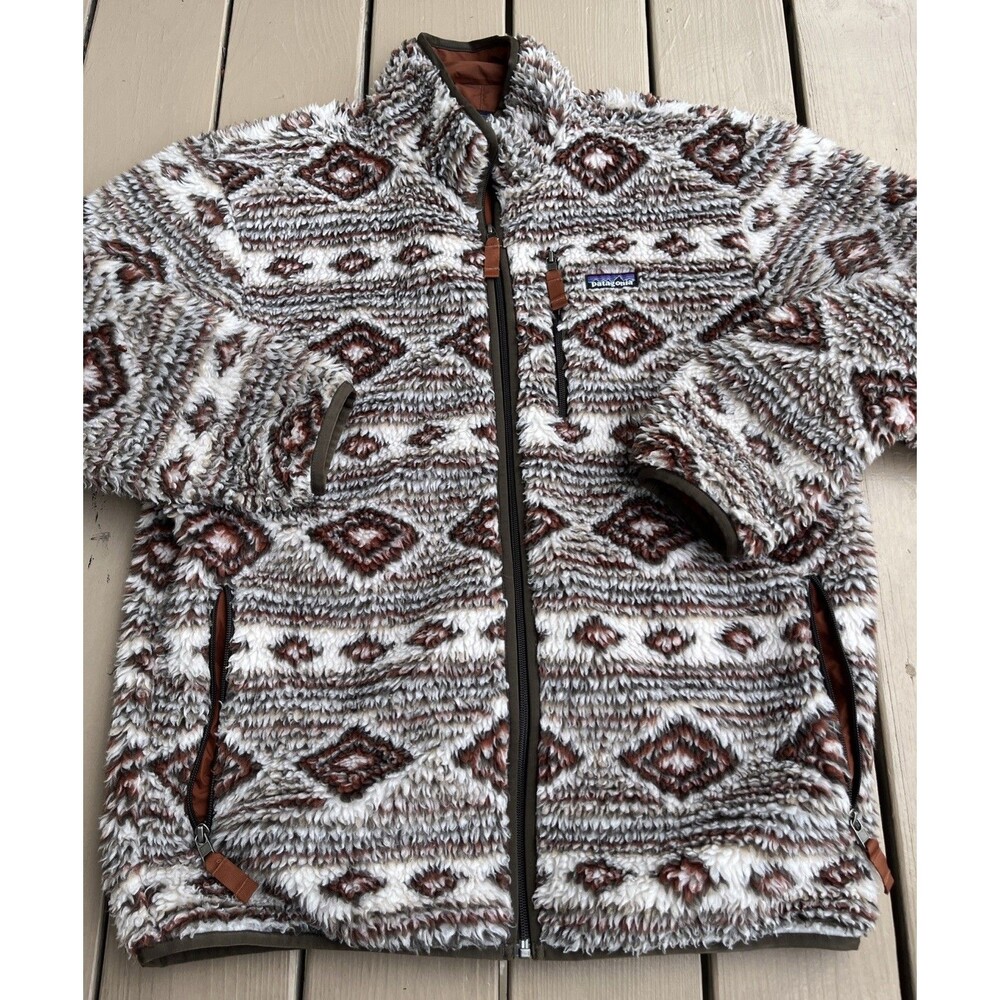 PATAGONIA Men's All-Over Print Classic Retro-X Fleece Jacket Full Zip Large - Picture 4 of 14
